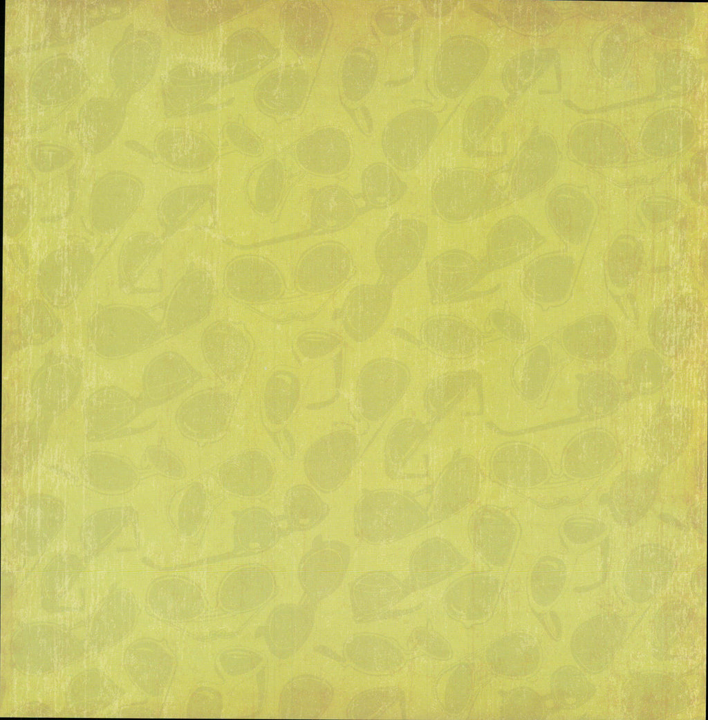 Craft Smith Jet Set Joy - Side A: textured yellow-lime background with distressed hand-drawn sunglasses pattern