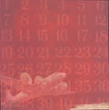 Craft Smith Jet Set Joy Vintage Plane 12x12 Cardstock - deep red with numbered grid and propeller airplane