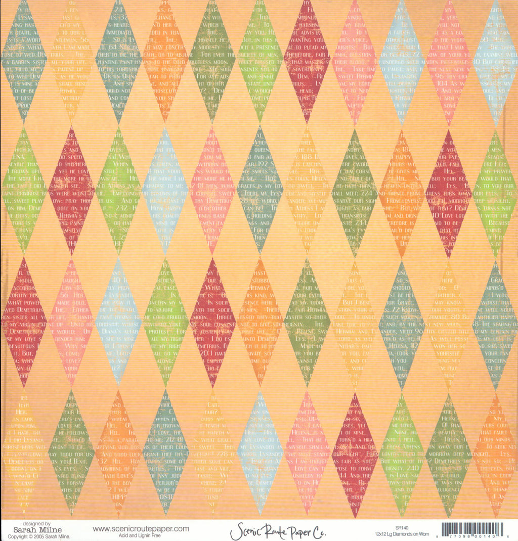 Lg Diamonds on Worn - Circus Tent Stripe