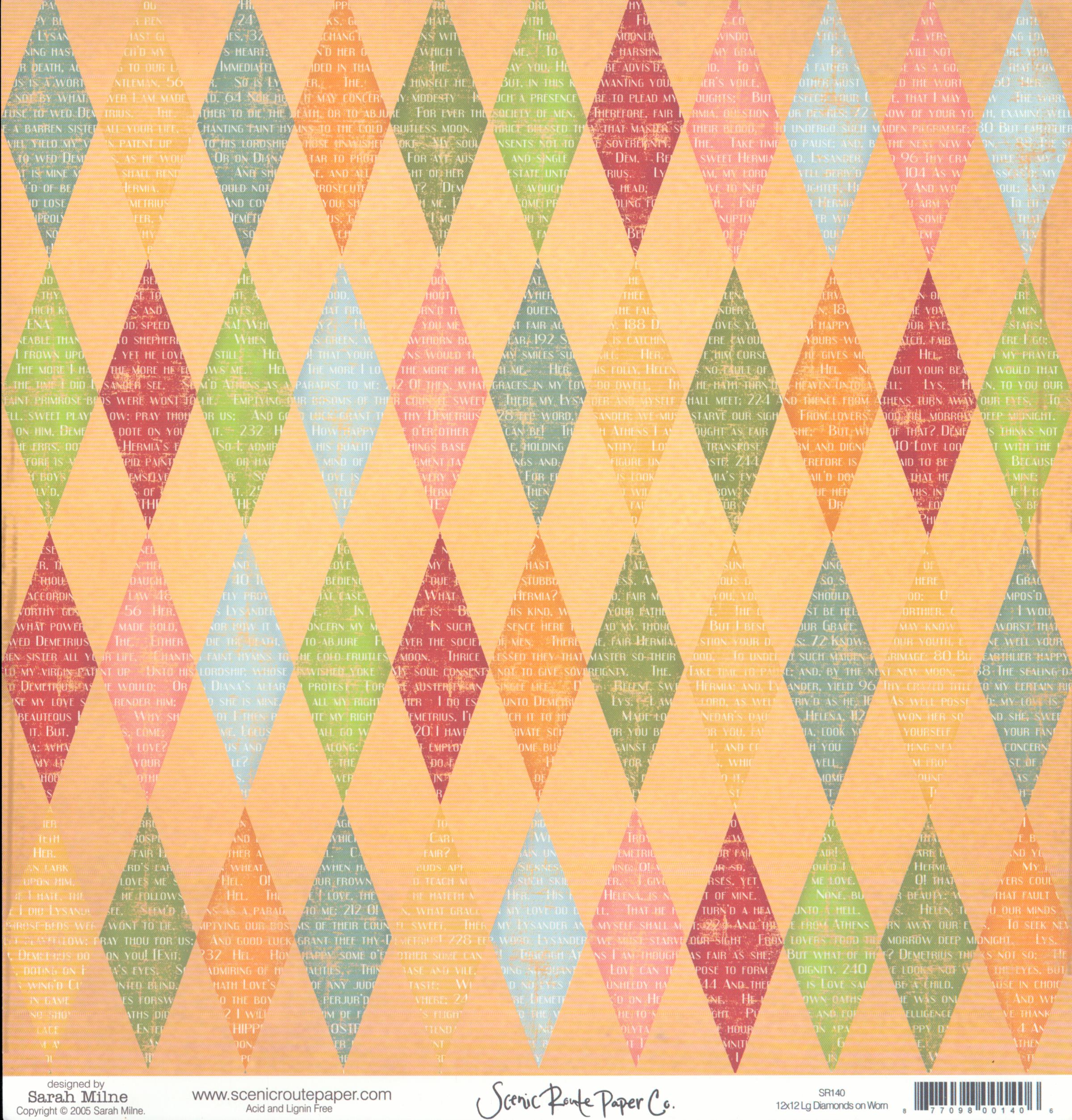 Lg Diamonds on Worn - Circus Tent Stripe