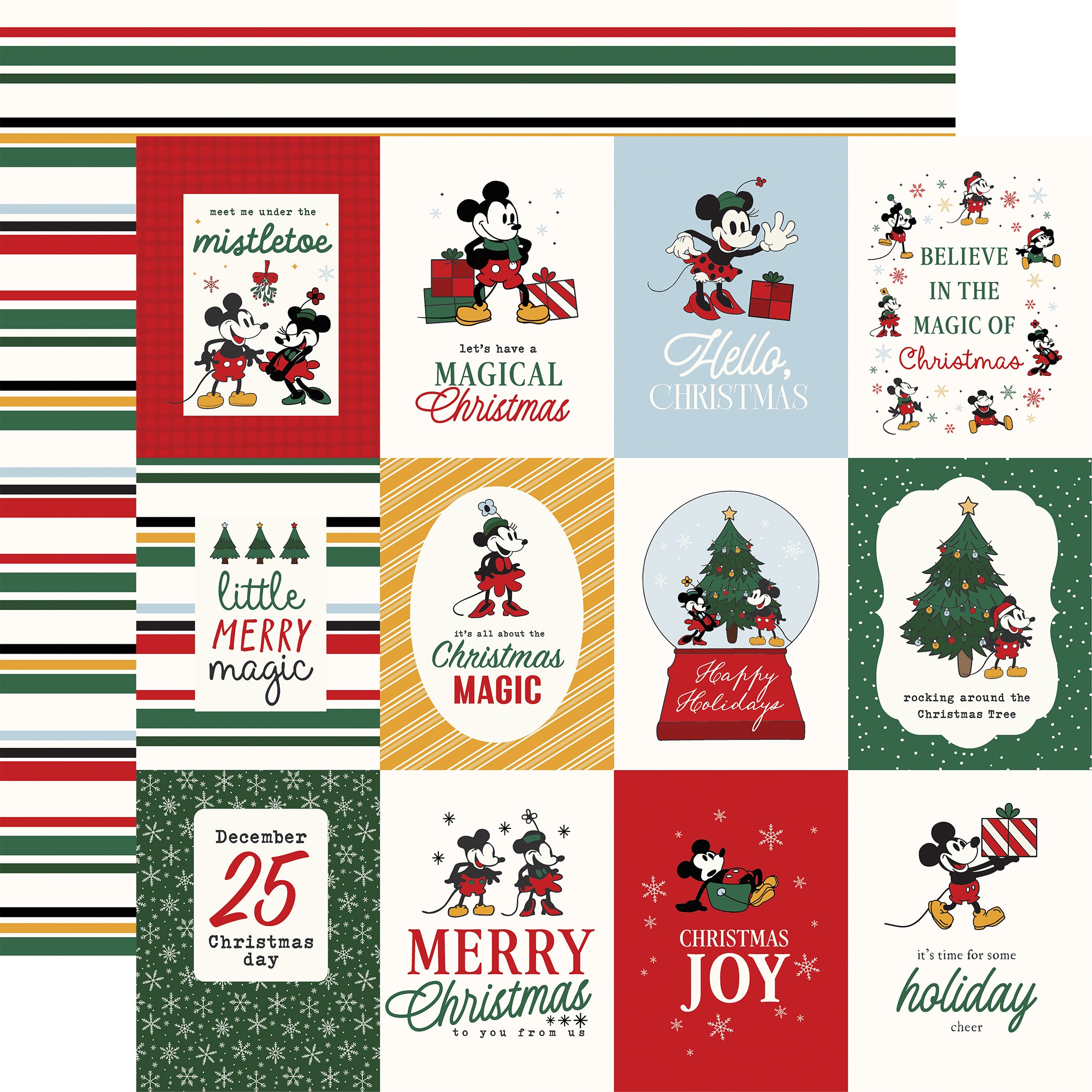 Mouse And Me Christmas — 3×4 Journaling Cards 12×12 Double-Sided Paper