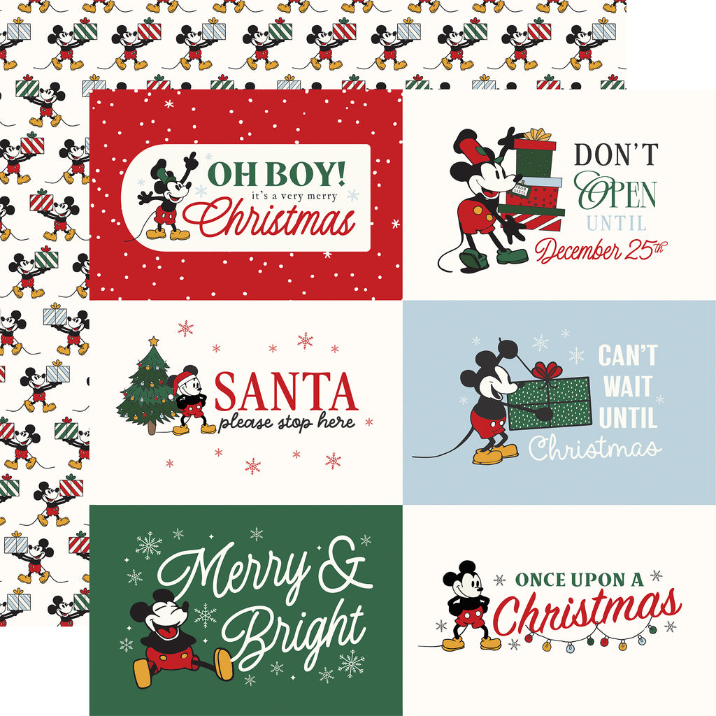 Mouse And Me Christmas — 6×4 Journaling Cards 12×12 Double-Sided Paper