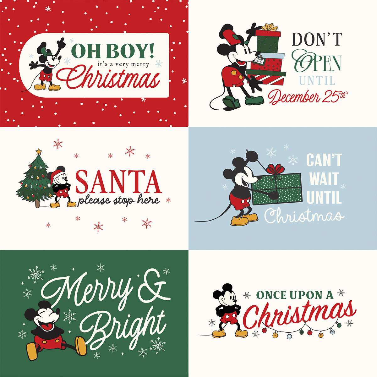 Mouse And Me Christmas — 6×4 Journaling Cards 12×12 Double-Sided Paper