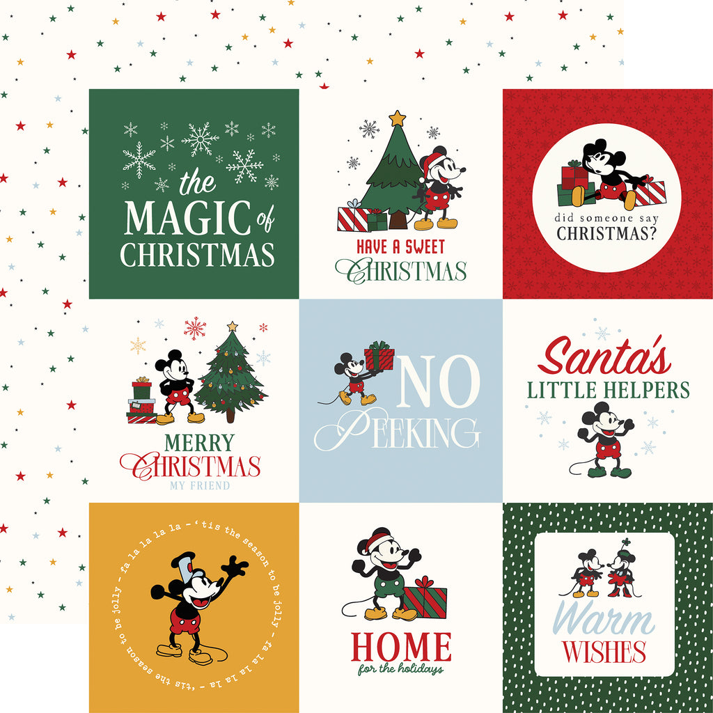 Mouse And Me Christmas — 4×4 Journaling Cards 12×12 Double-Sided Paper
