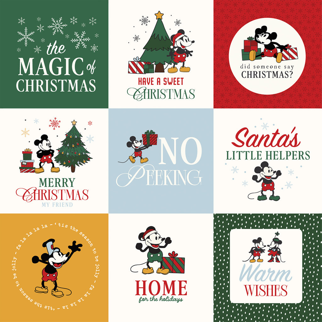 Mouse And Me Christmas — 4×4 Journaling Cards 12×12 Double-Sided Paper