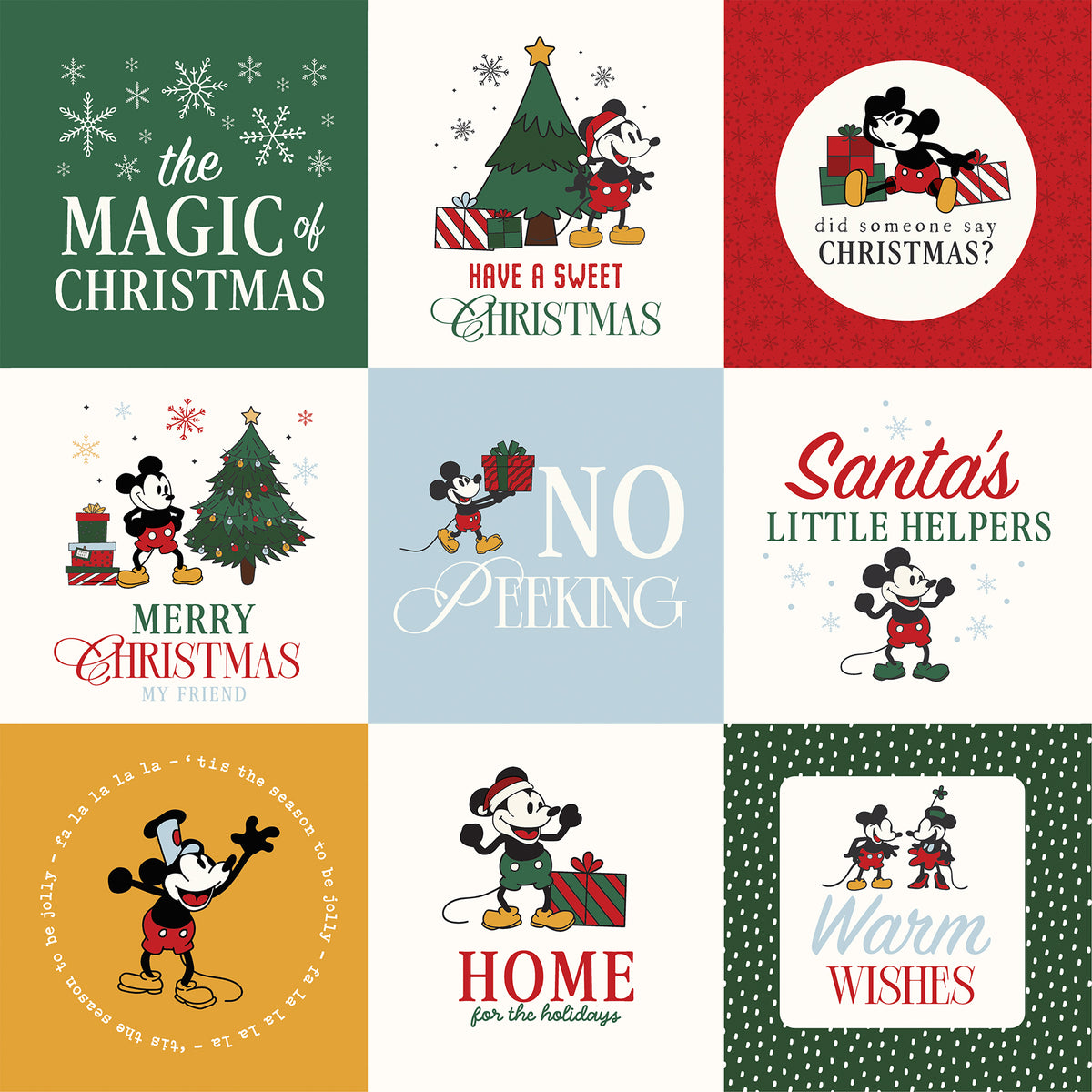 Mouse And Me Christmas — 4×4 Journaling Cards 12×12 Double-Sided Paper