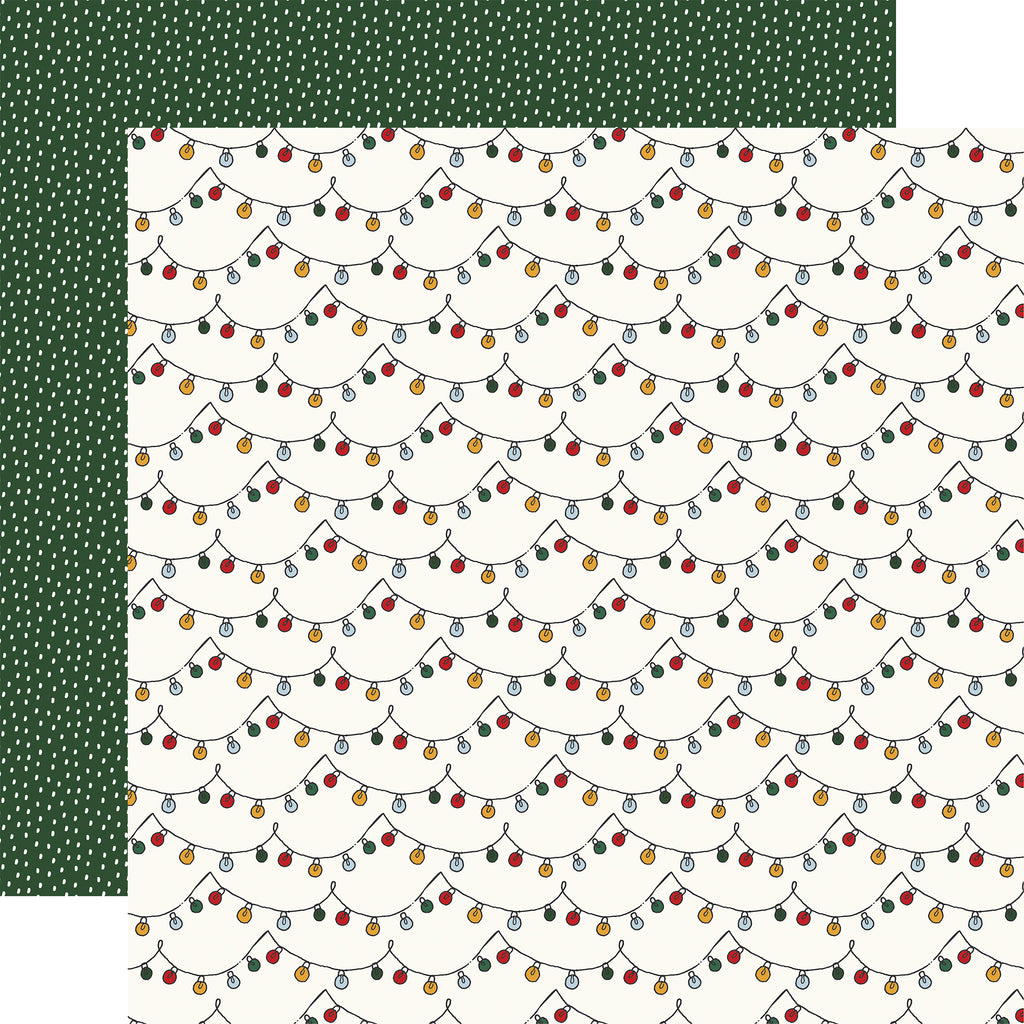 Mouse And Me Christmas — Strings of Lights 12×12 Double-Sided Paper