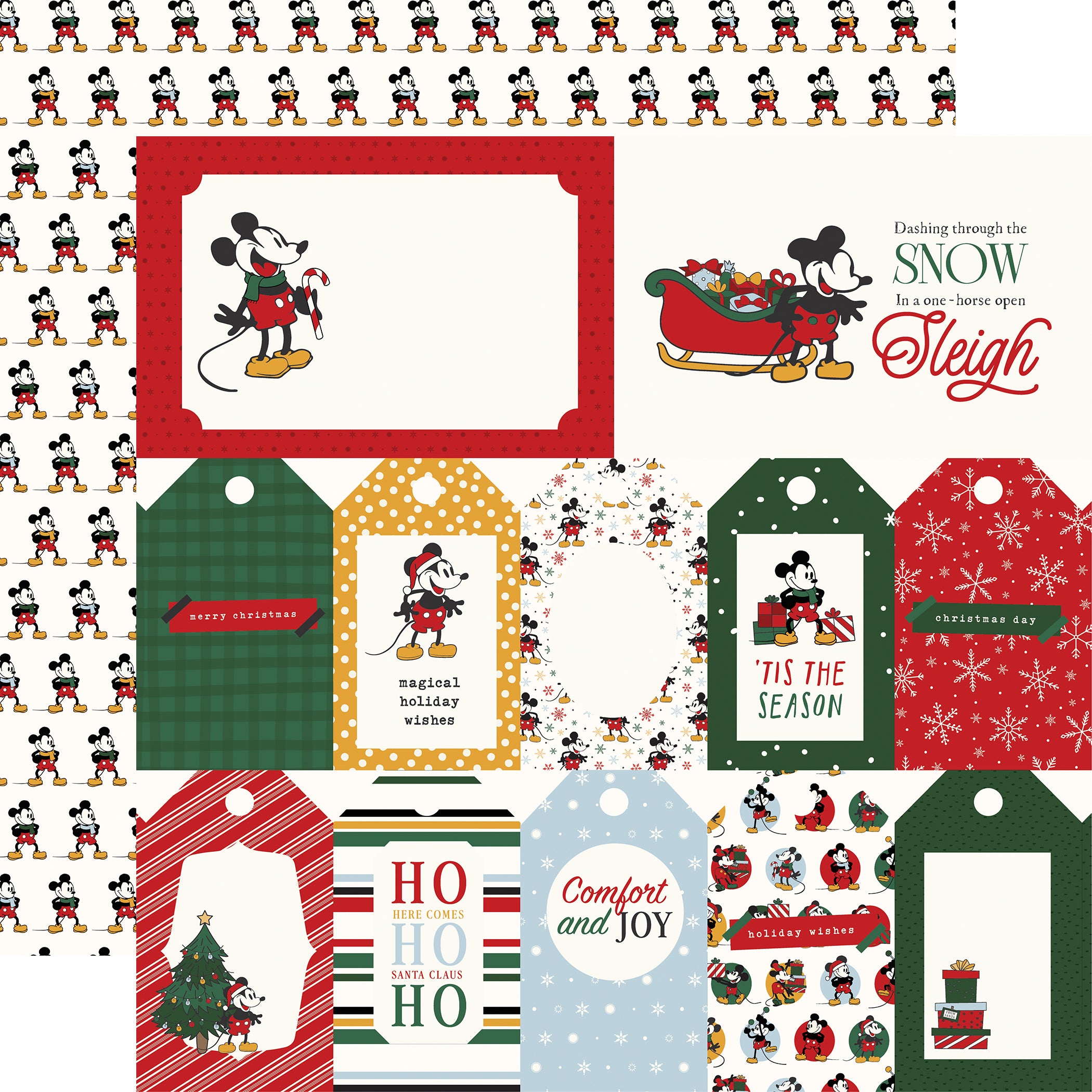 Mouse And Me Christmas — Multi Journaling Cards 12×12 Double-Sided Paper