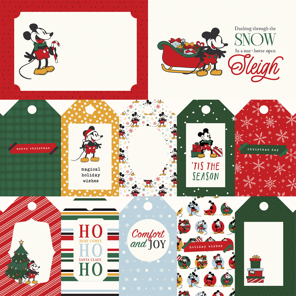 Mouse And Me Christmas — Multi Journaling Cards 12×12 Double-Sided Paper