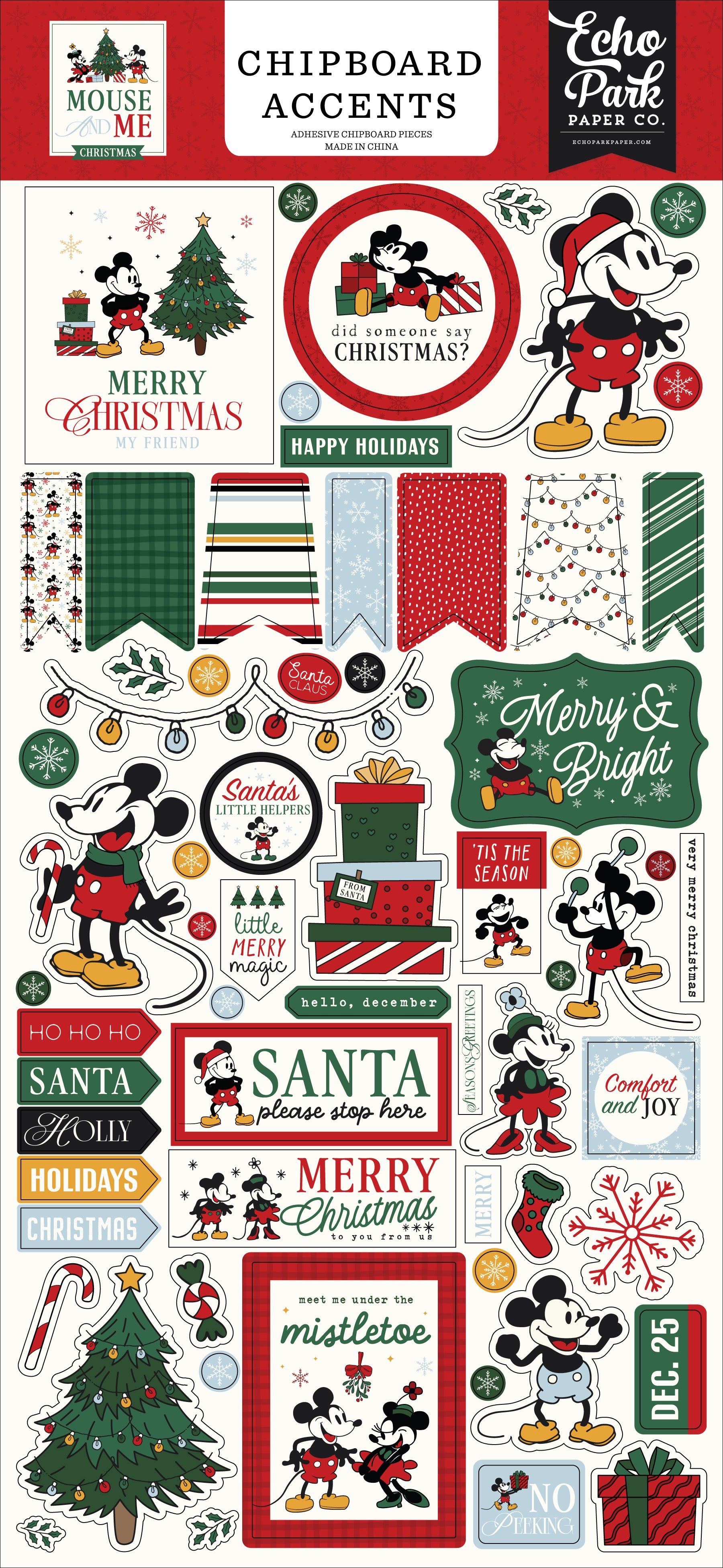 Mouse And Me Christmas 6×13 Chipboard Accents