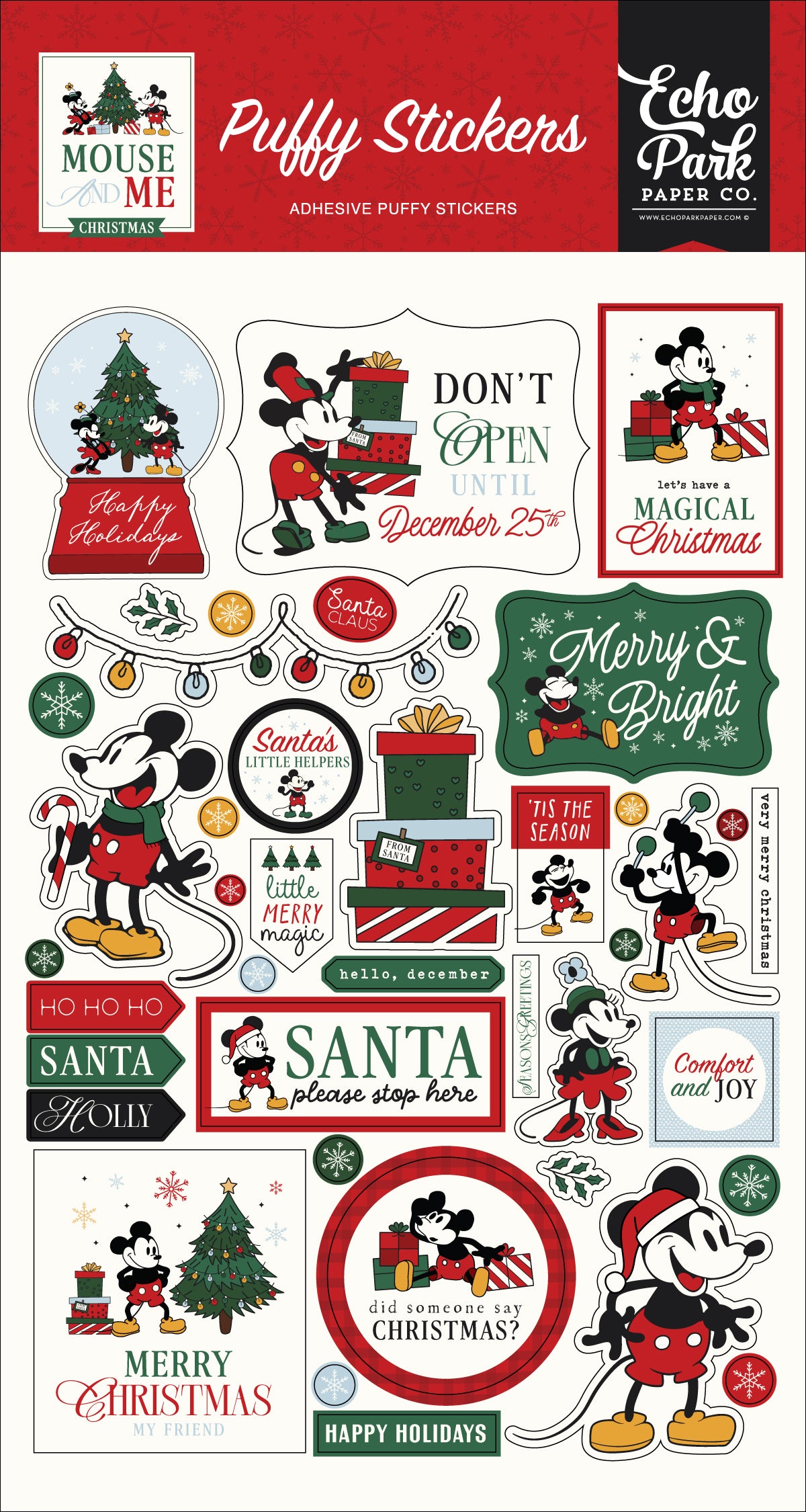 Mouse And Me Christmas Puffy Stickers