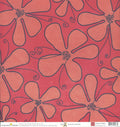 Imagination Project Gin-X Flowers of Steel Magnolia Tree 12x12 cardstock — oversized magnolia flower outlines in dark charcoal navy on coral red background with peach salmon petals