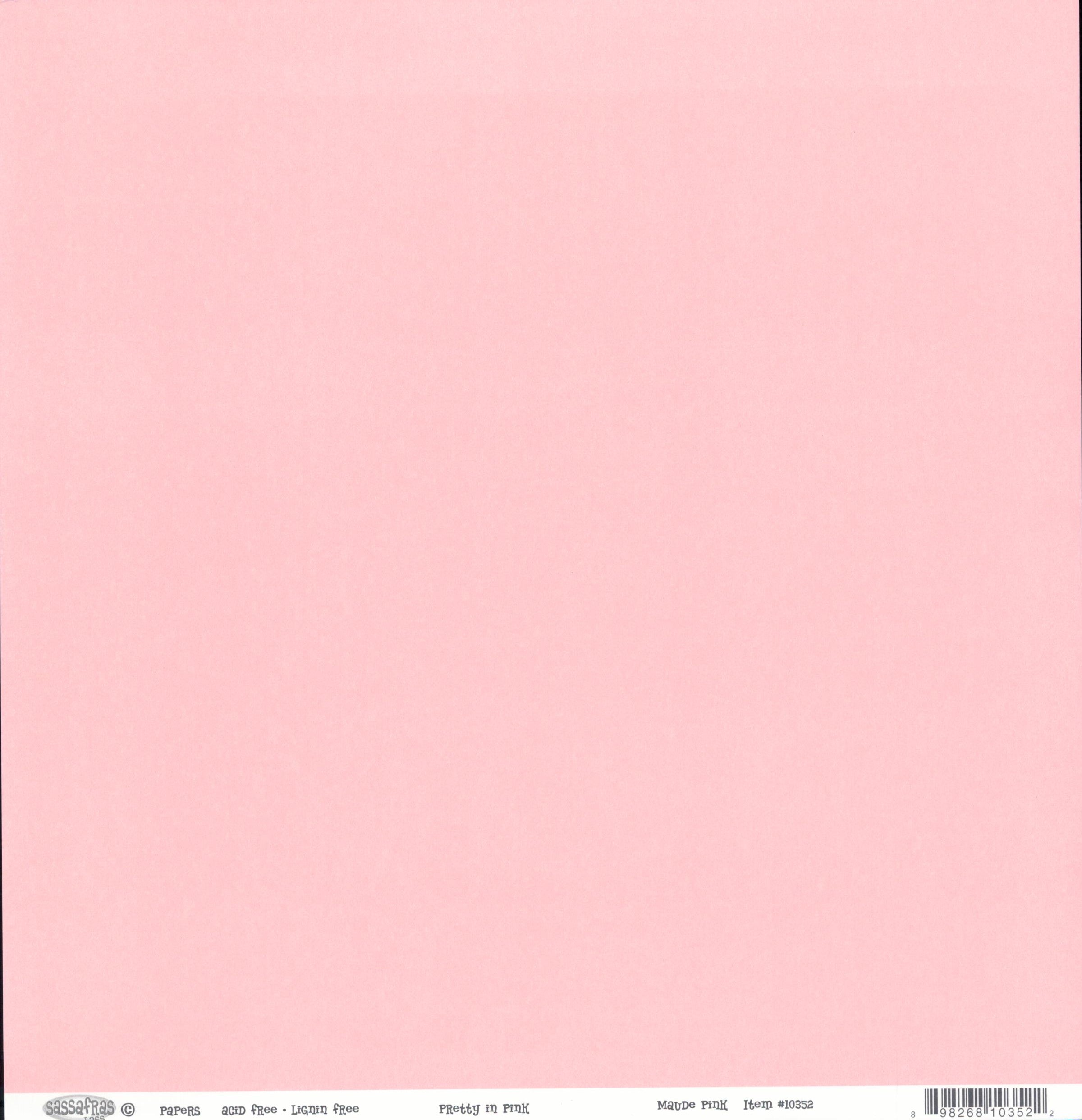 Sassafras Lass Pretty in Pink Maude Pink solid 12x12 cardstock in soft baby pink