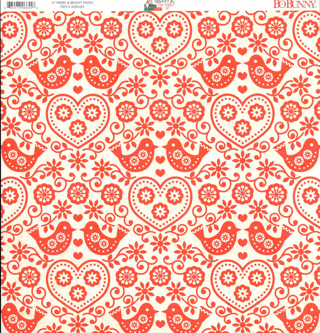 BoBunny Merry & Bright Magic 12x12 Scrapbook Paper