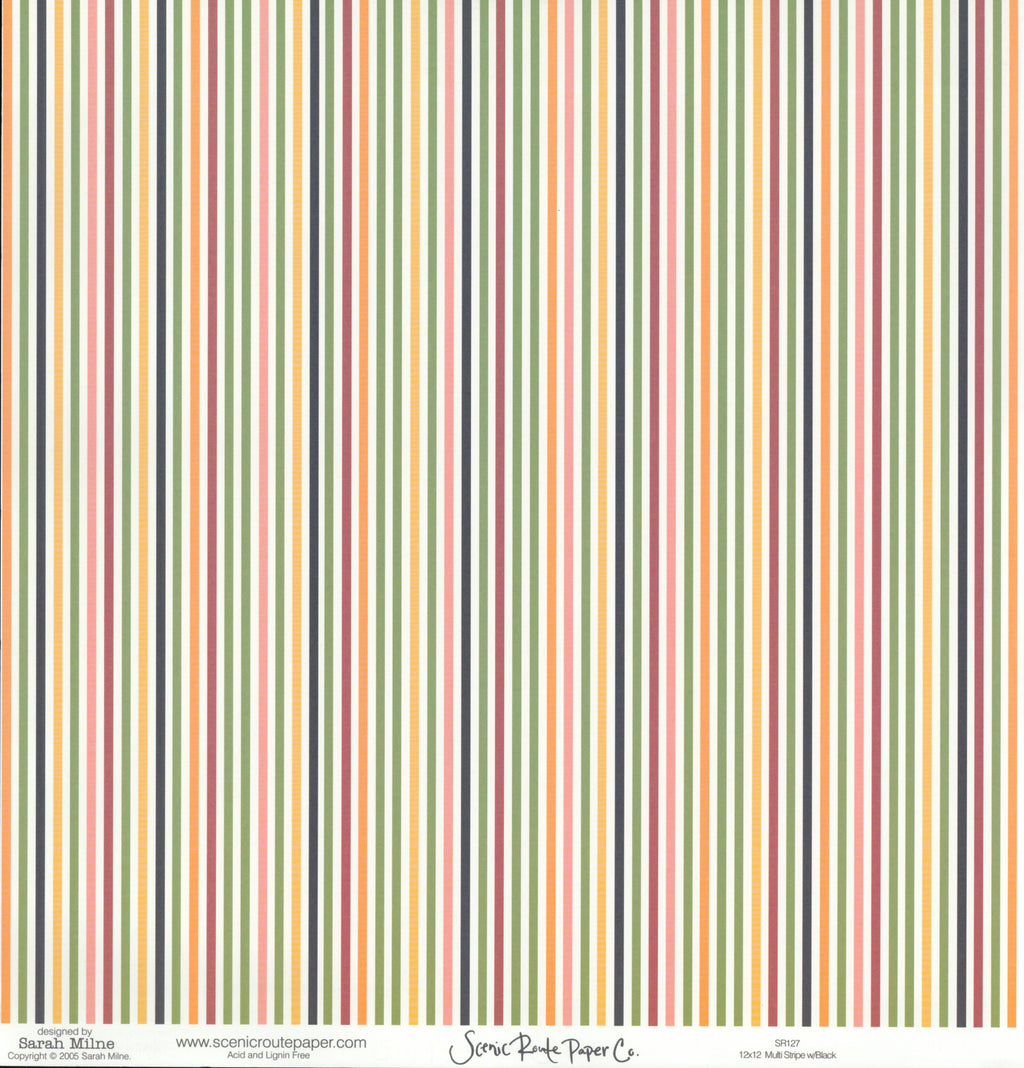 Multi Circles with Text - Multi Stripe with Black