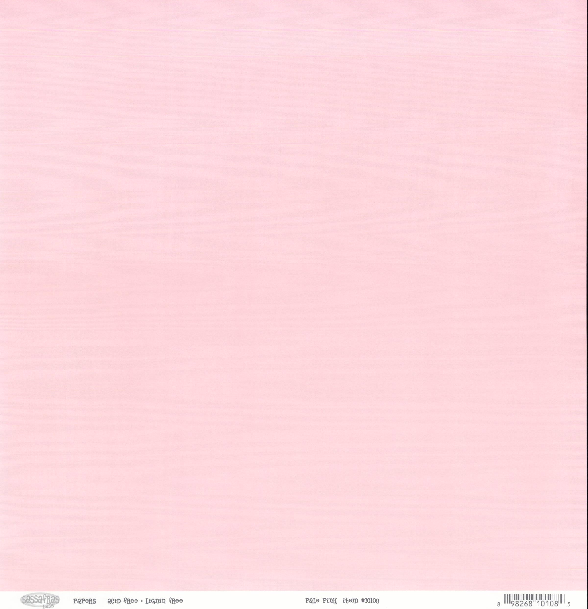 Sassafras Lass Pale Pink solid 12x12 cardstock in soft blush pink