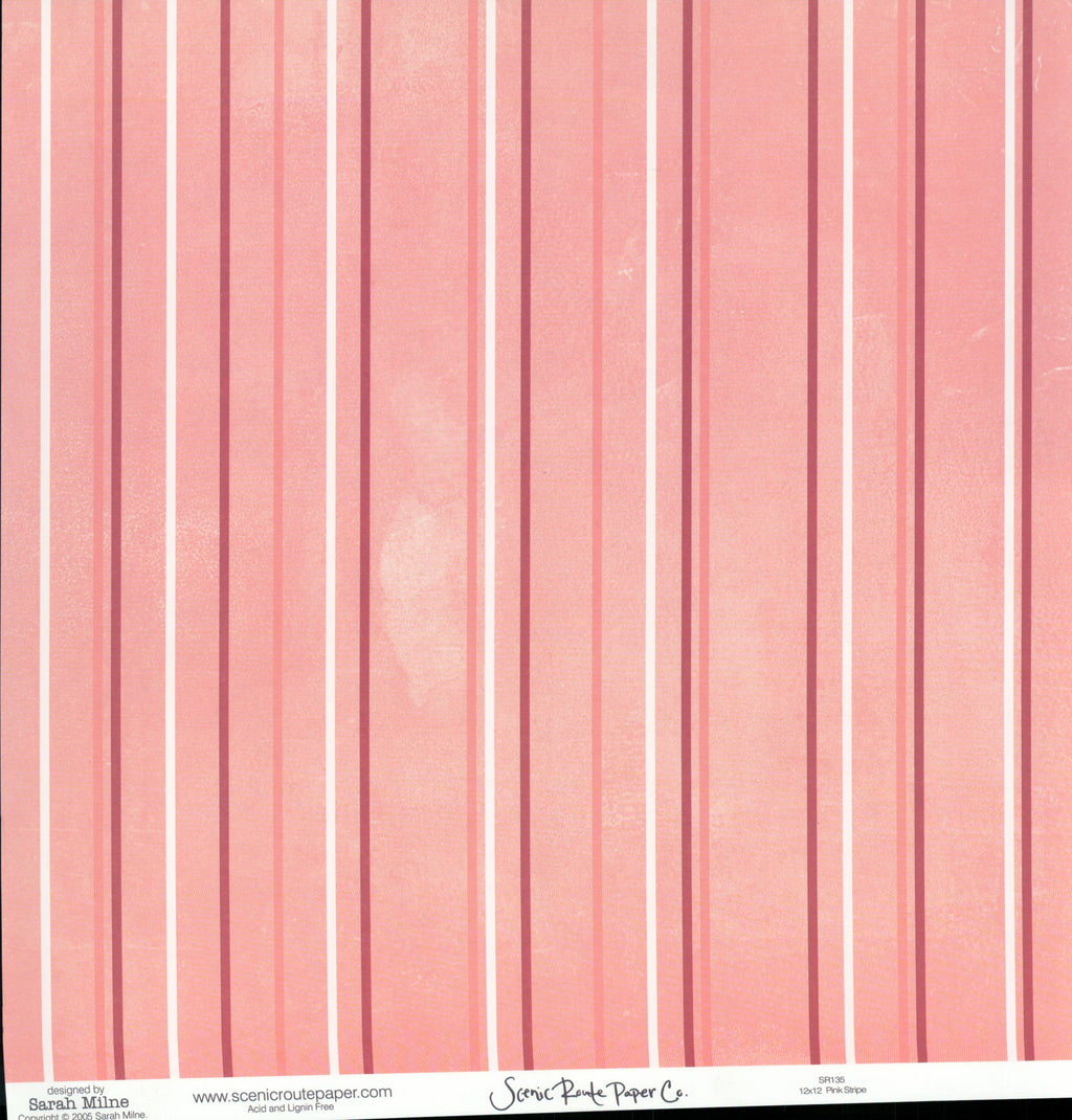 Sm Red Pink Flower Whimsy - Pink Stripe