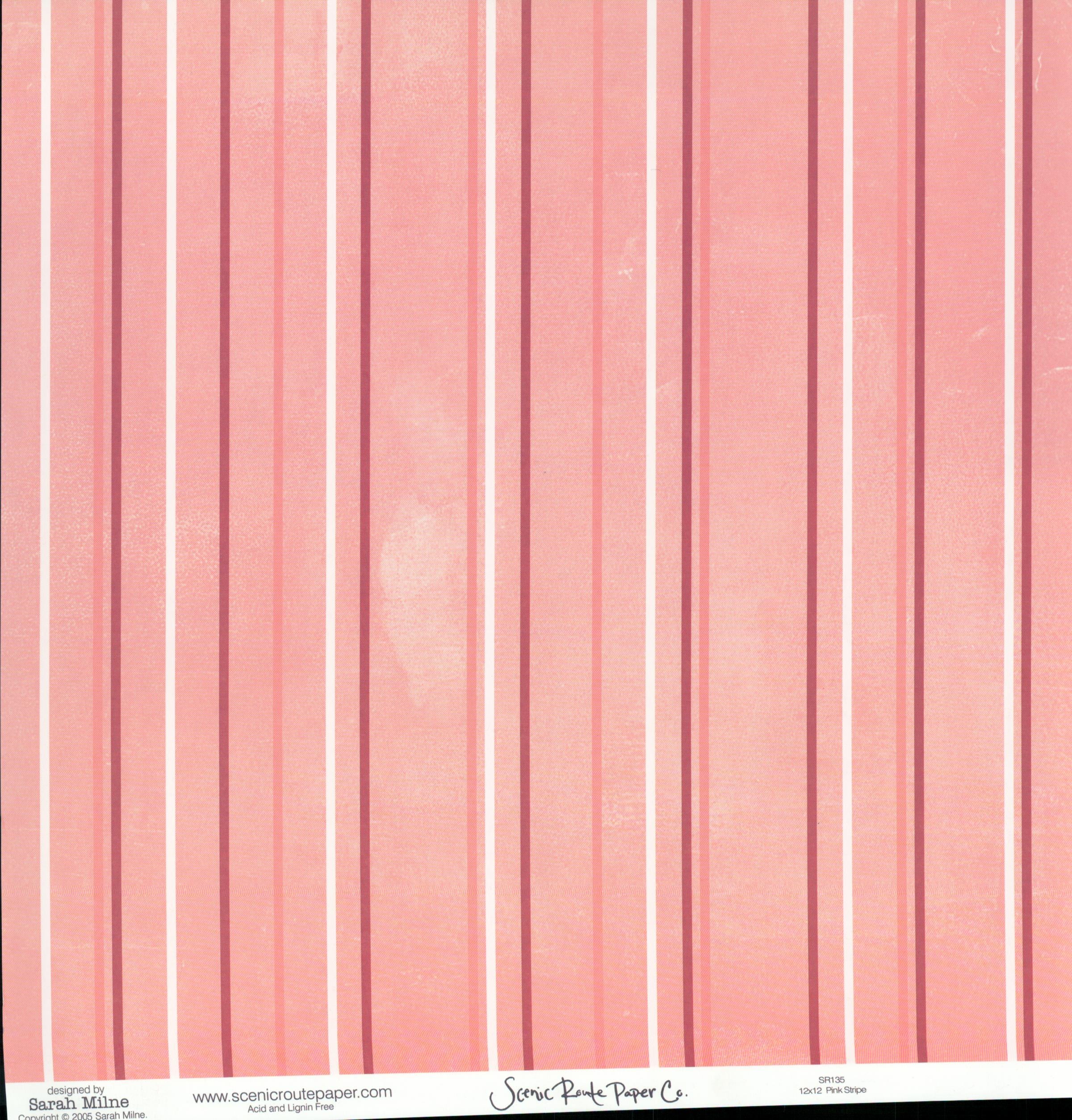 Sm Red Pink Flower Whimsy - Pink Stripe