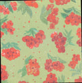 It Takes Two Holly Berries 12x12 scrapbook paper - watercolor red holly berry clusters with teal-green leaves on sage green background with glitter sparkle overlay