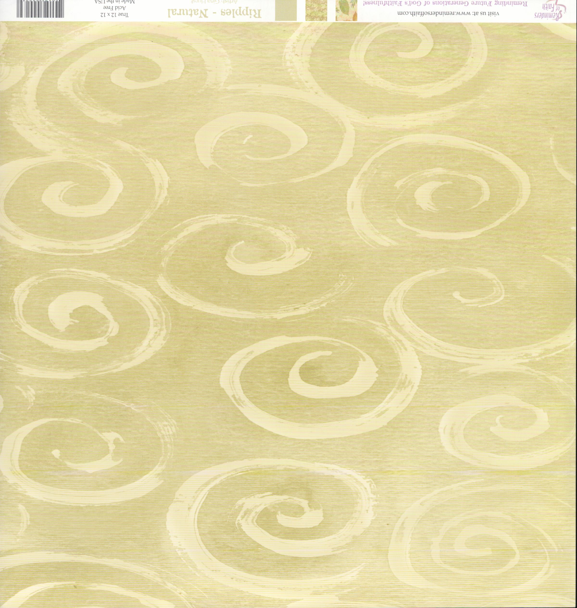 Reminders of Faith Ripples Natural 12x12 scrapbook paper with warm cream tone-on-tone swirl ripple pattern