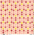 Scrapworks Savannah Dot 12x12 Scrapbook Paper - pink, red and yellow polka dot pattern on cream front