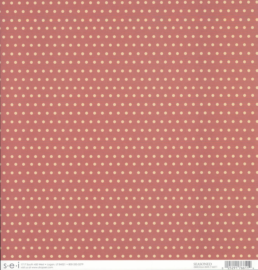 SEI Seasoned Delicious Dots - dusty rose polka dots 12x12 double-sided cardstock