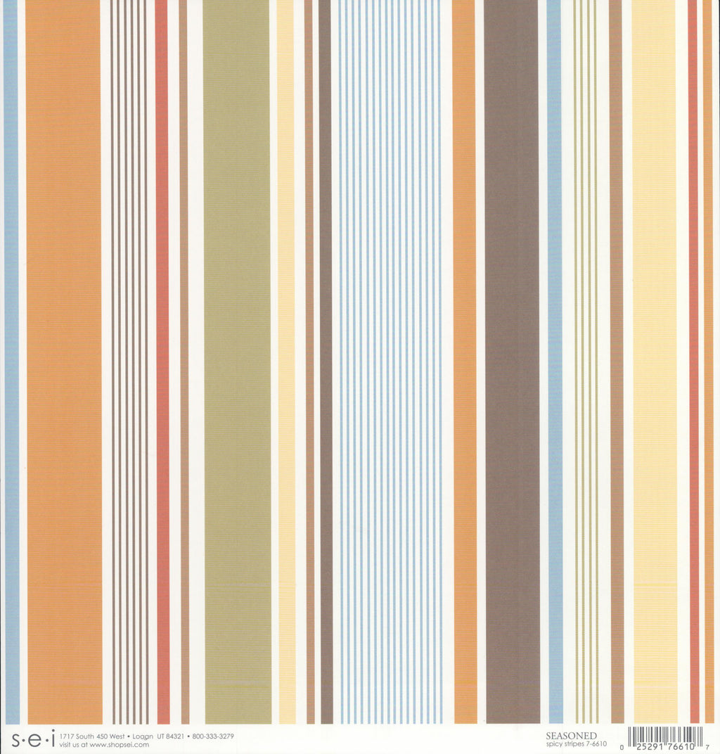 SEI Seasoned Spicy Stripes - vertical stripe 12x12 double-sided cardstock front