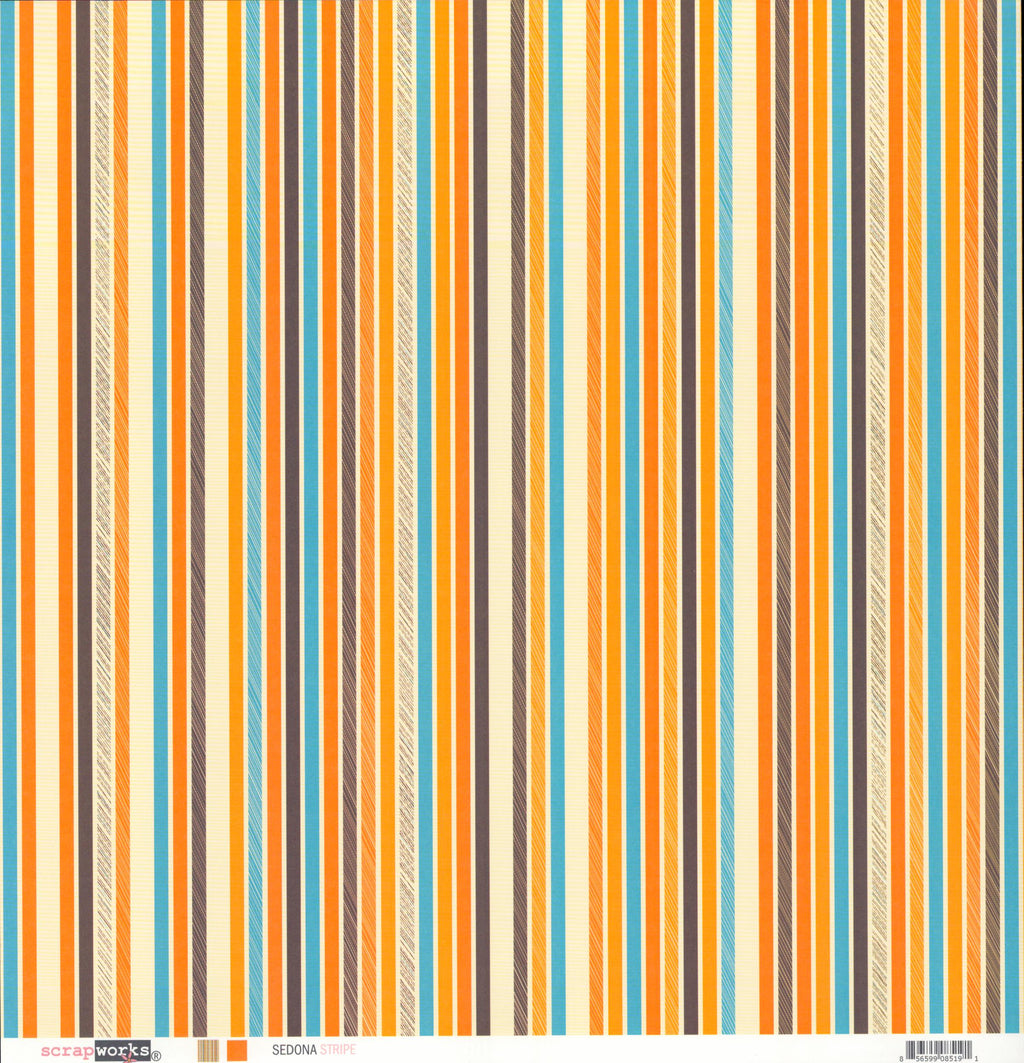 Scrapworks Sedona Stripe 12x12 Double-Sided Cardstock