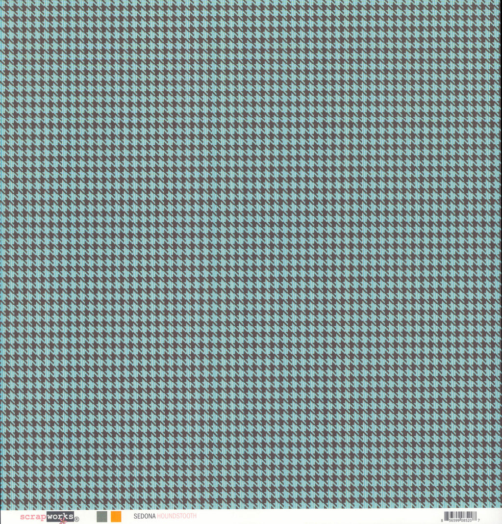 Scrapworks Sedona Houndstooth brown and mint pattern side