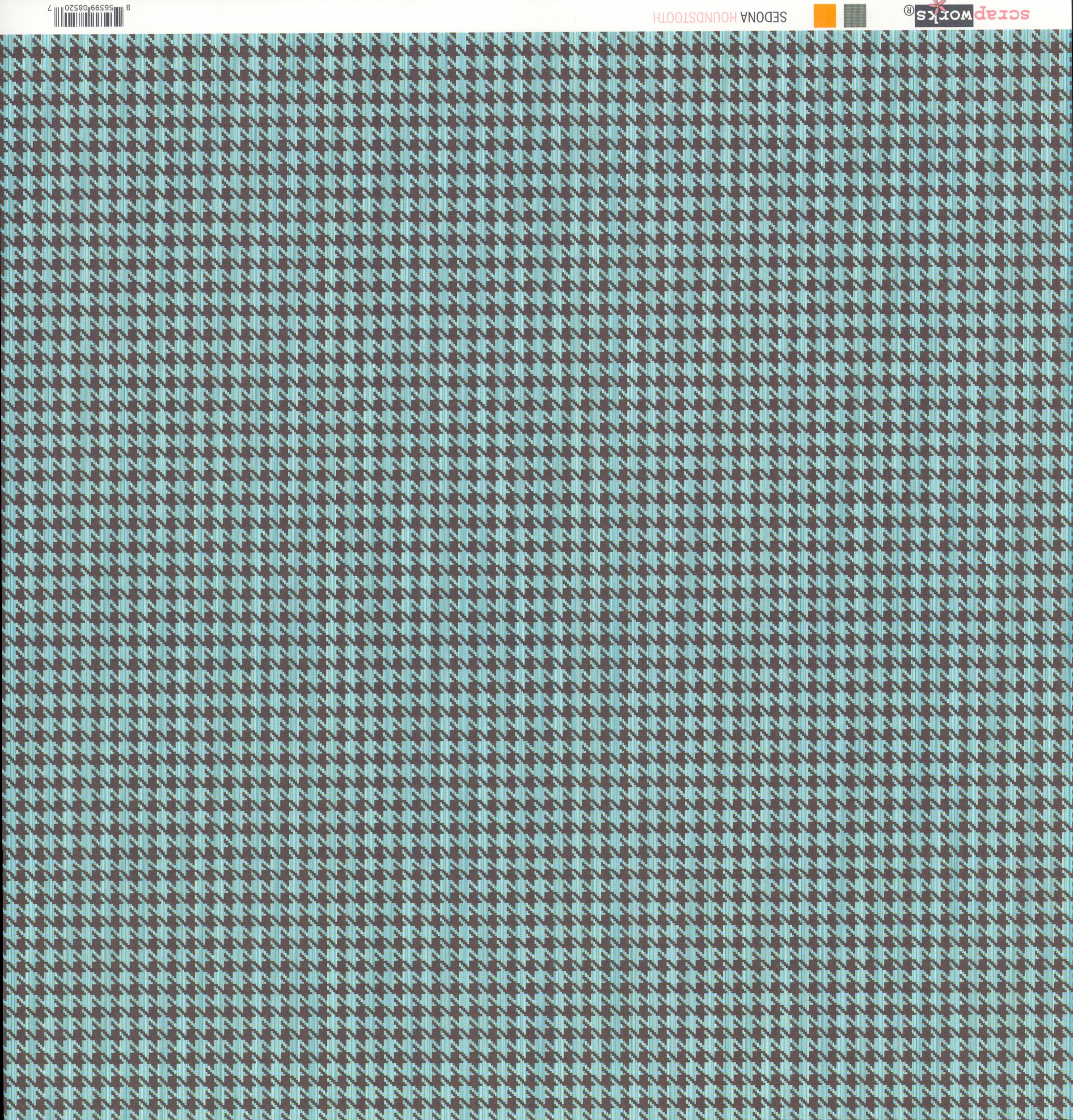 Scrapworks Sedona Houndstooth brown and mint pattern side