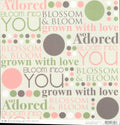 SEI Aunt Gerdi's Garden Garden Gossip - word art typography 12x12 double-sided cardstock front