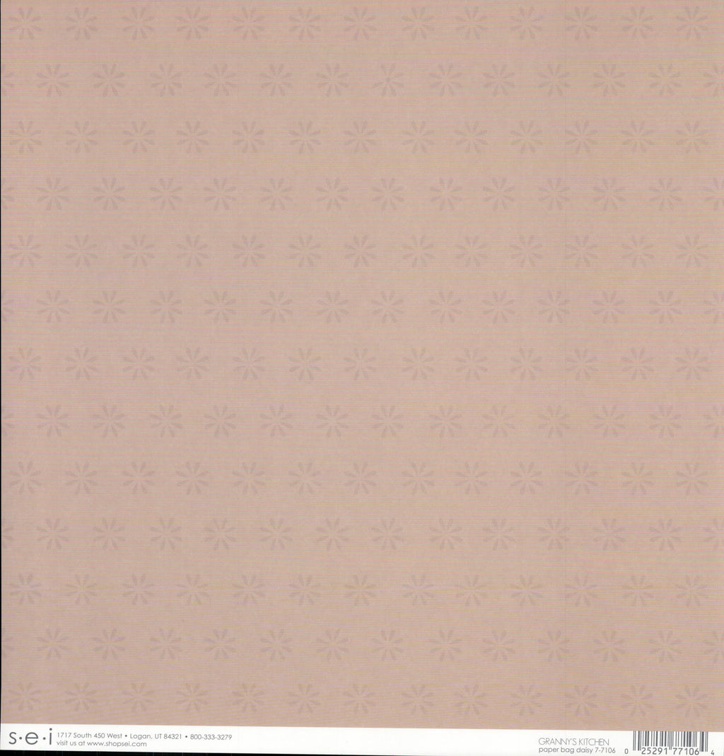 SEI Granny's Kitchen Paper Bag Daisy - tonal ghost daisy 12x12 double-sided cardstock