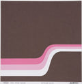 Sassafras Lass Shooting Star cardstock with bold curved pink and white racing stripes on dark brown background