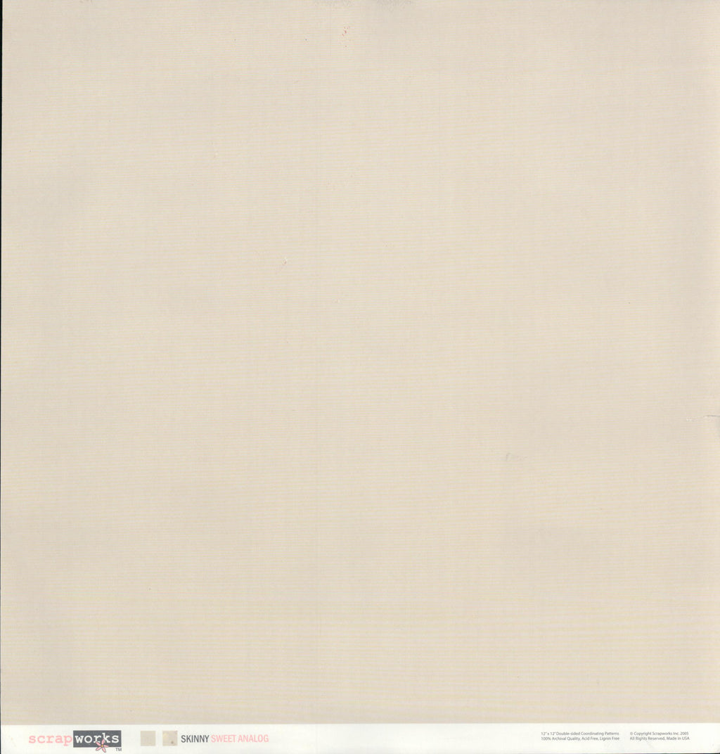 Scrapworks Skinny Sweet Analog 12x12 Double-Sided Cardstock