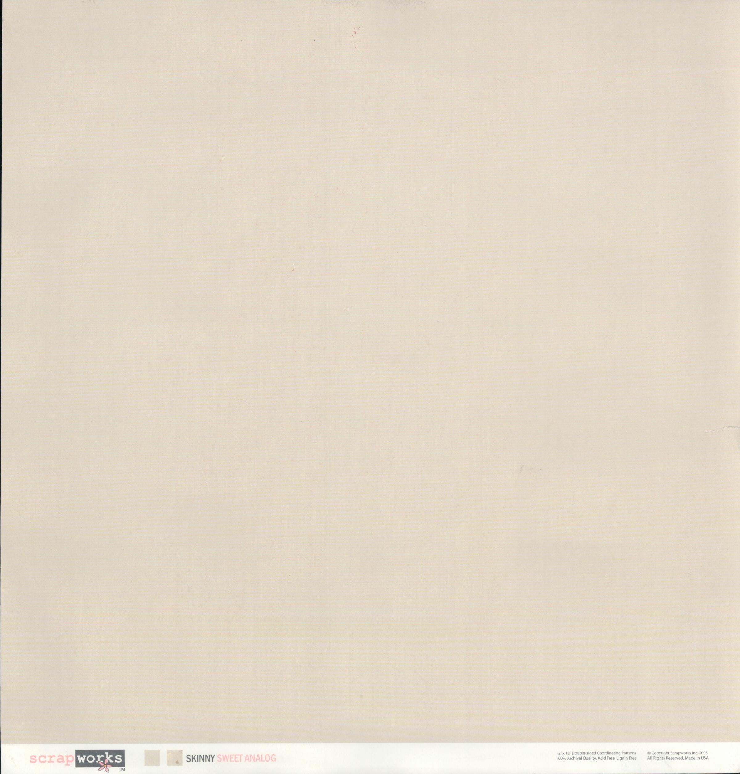 Scrapworks Skinny Sweet Analog 12x12 Double-Sided Cardstock