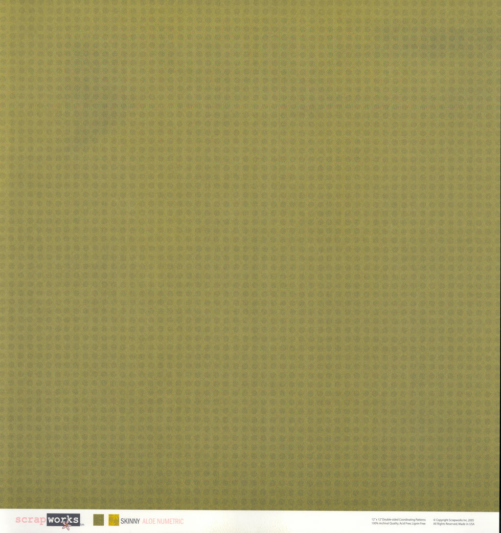 Scrapworks Skinny Aloe Numetric olive mini grid side