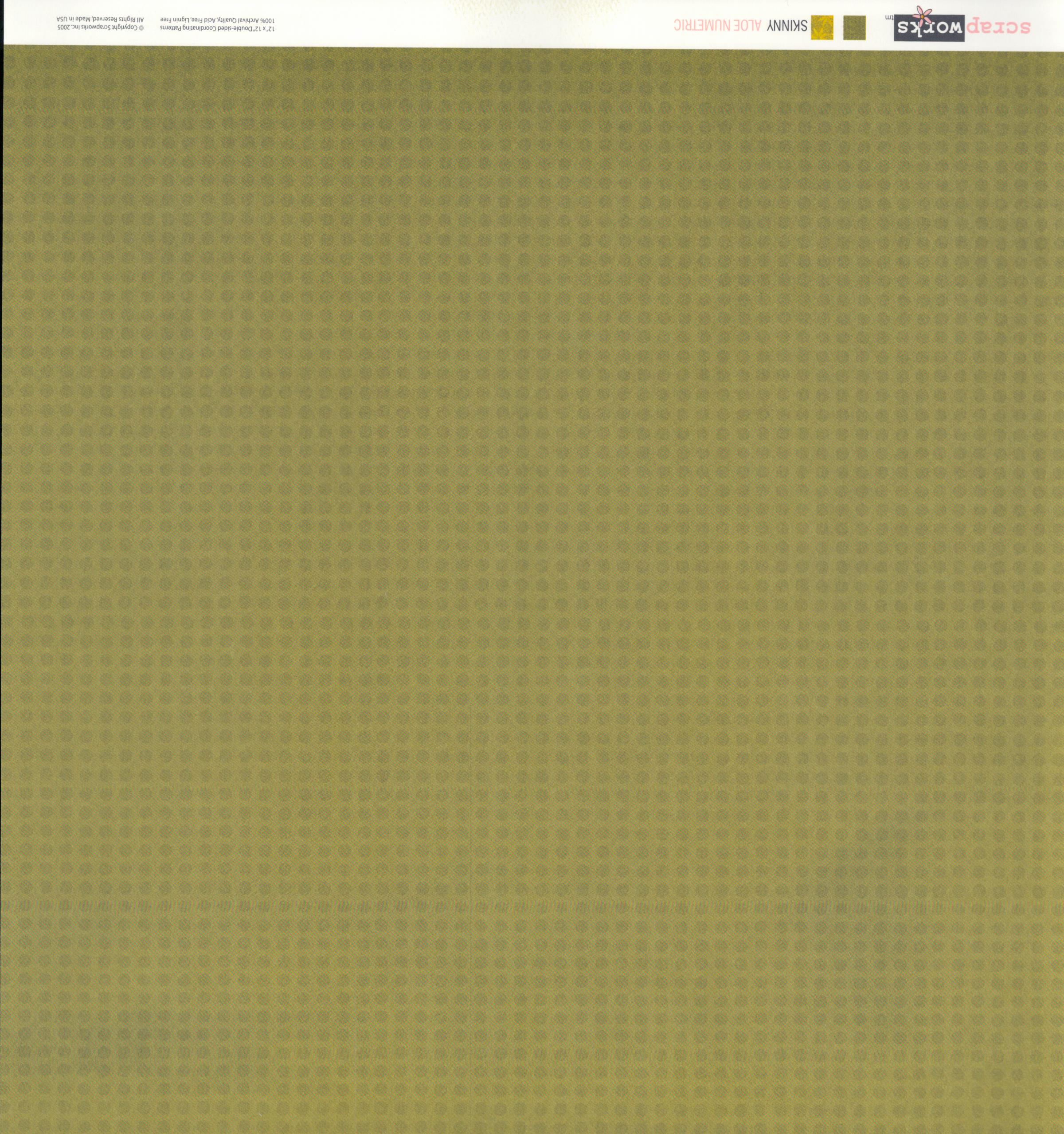 Scrapworks Skinny Aloe Numetric olive mini grid side