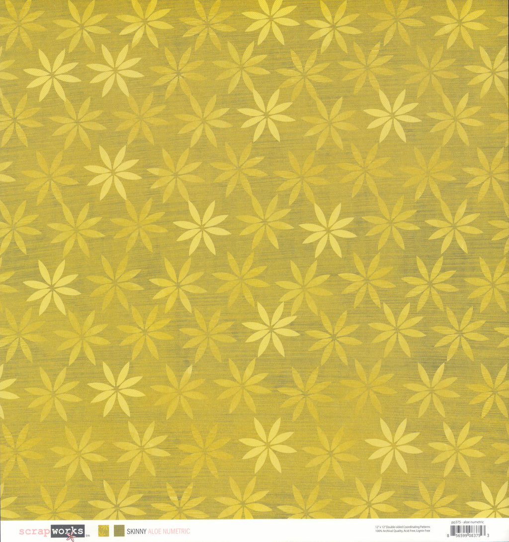 Scrapworks Skinny Aloe Numetric star floral pattern side