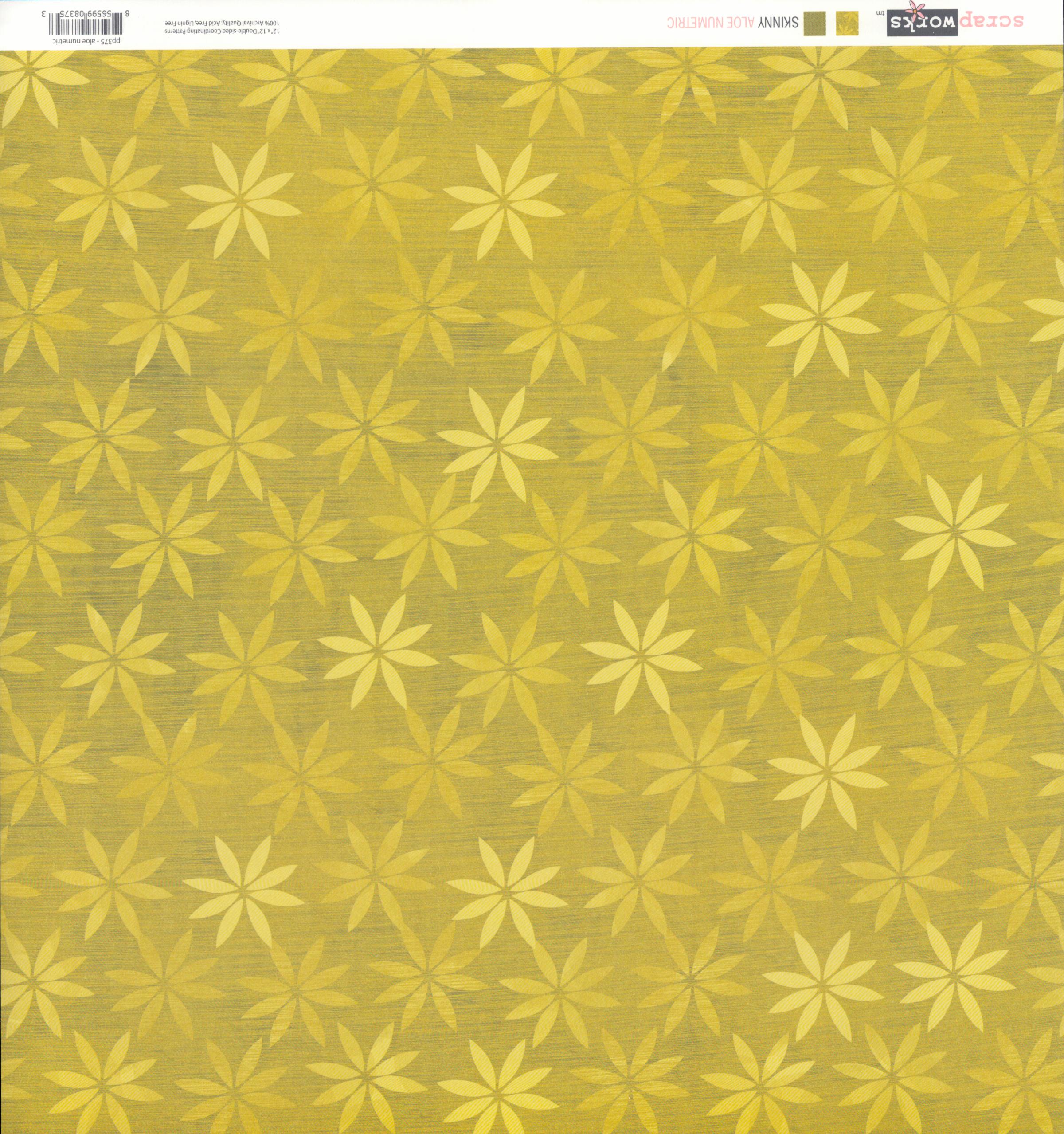 Scrapworks Skinny Aloe Numetric star floral pattern side