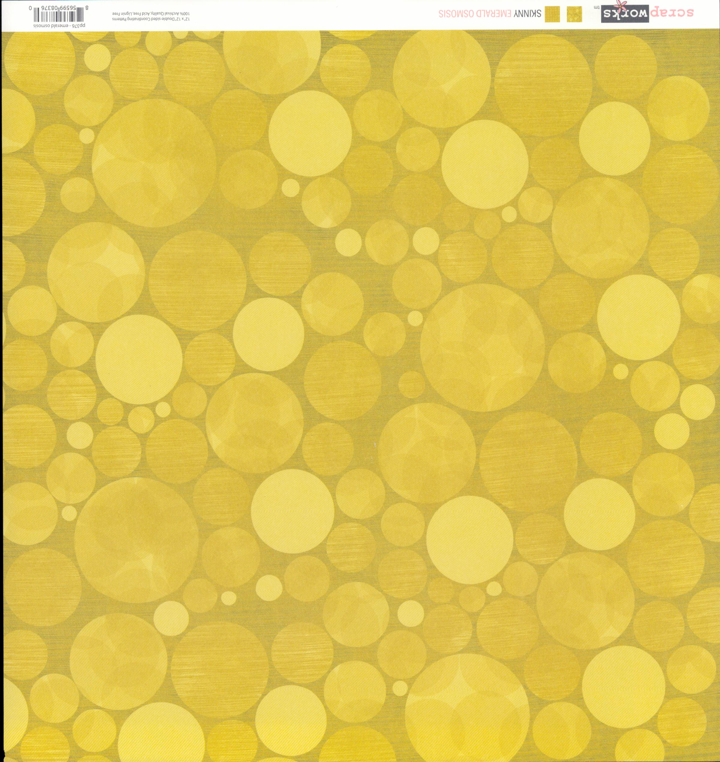 Scrapworks Skinny Emerald Osmosis scattered circles pattern side