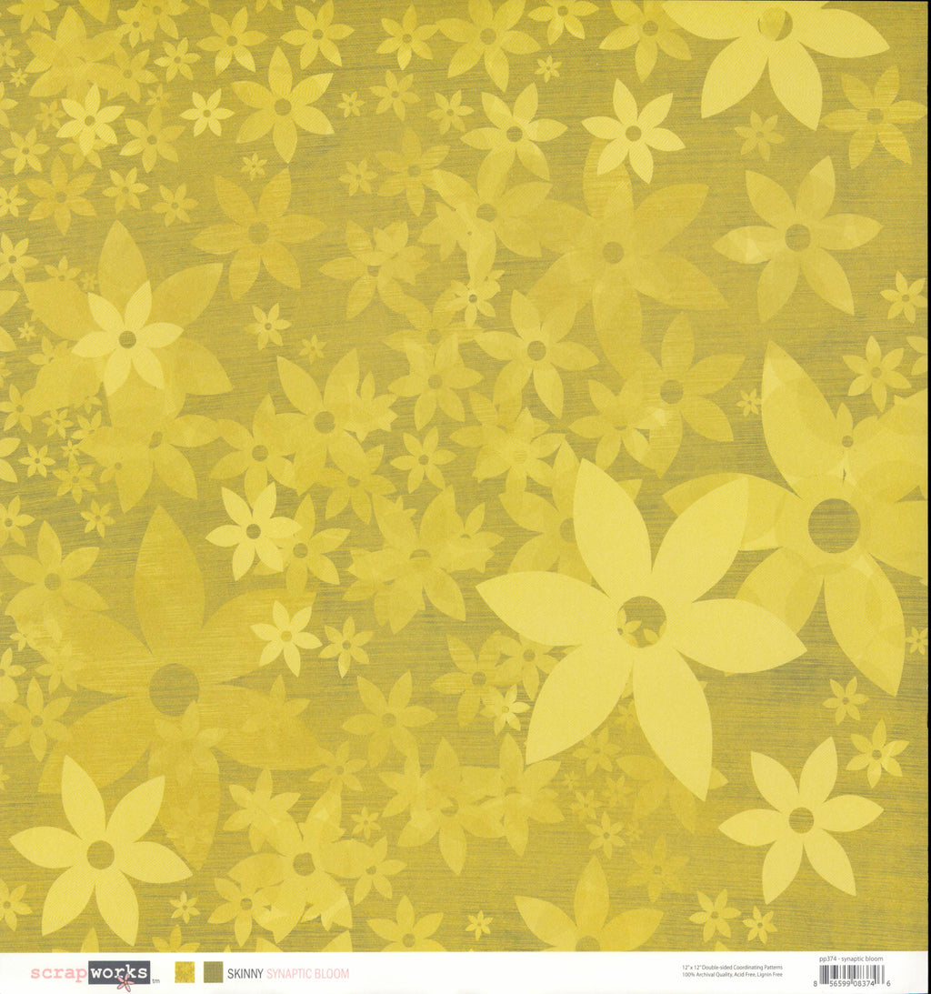 Scrapworks Skinny Synaptic Bloom olive grid pattern side