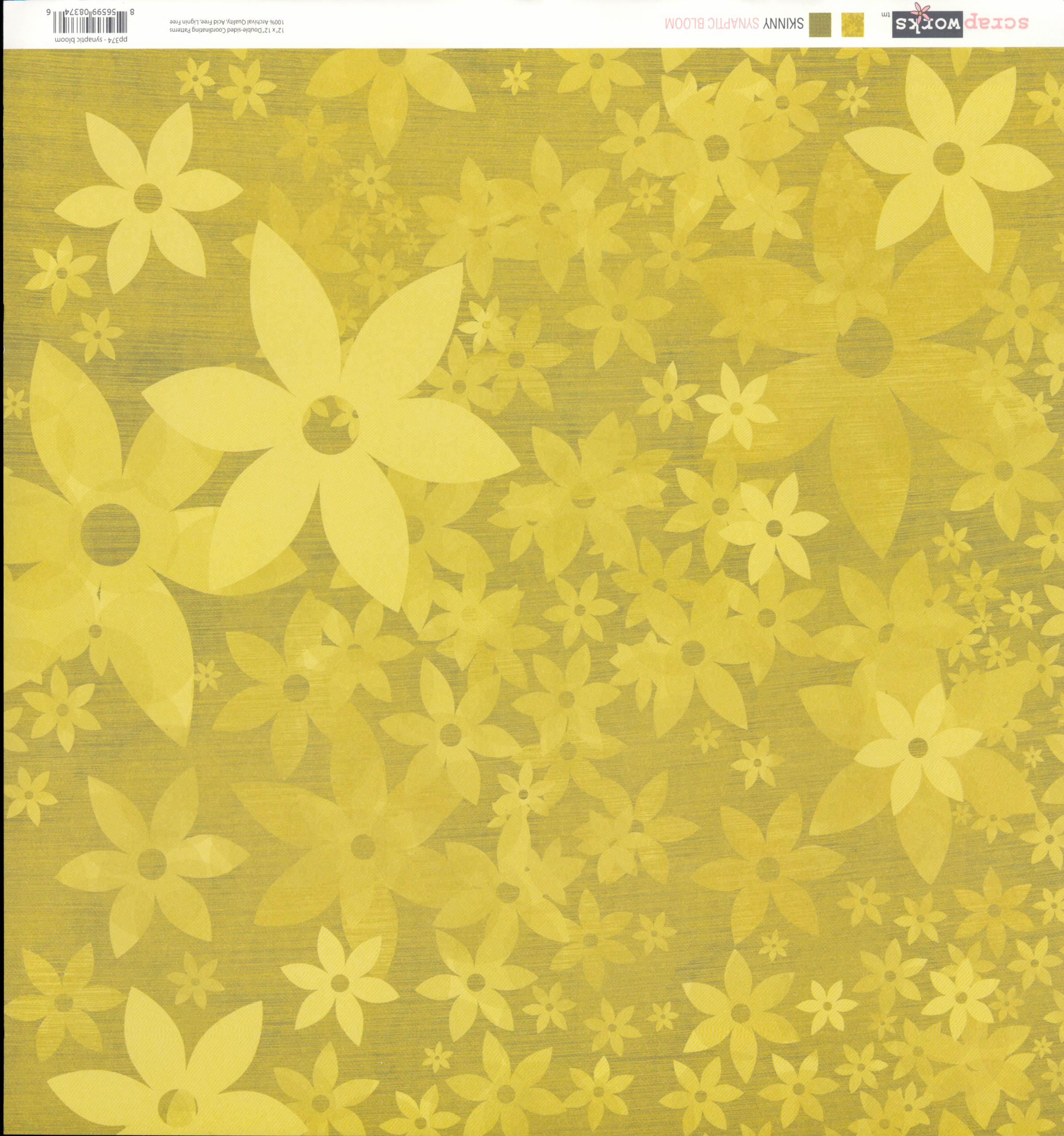 Scrapworks Skinny Synaptic Bloom olive grid pattern side