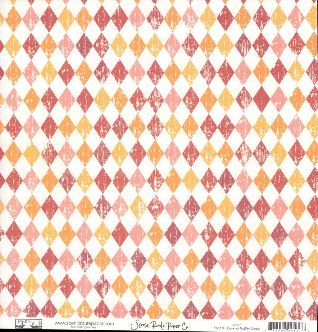 Sm Diamonds Red Pink Orange - Red Script