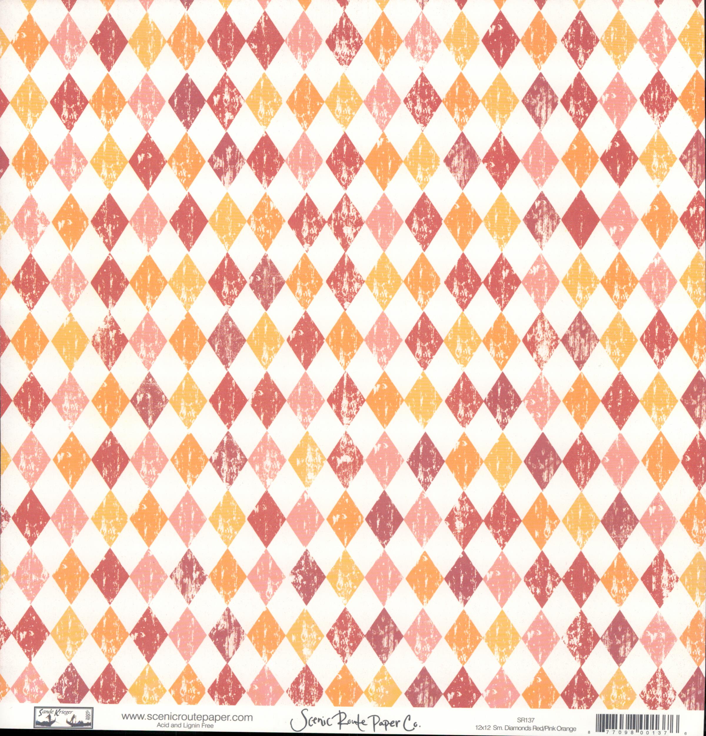 Sm Diamonds Red Pink Orange - Red Script