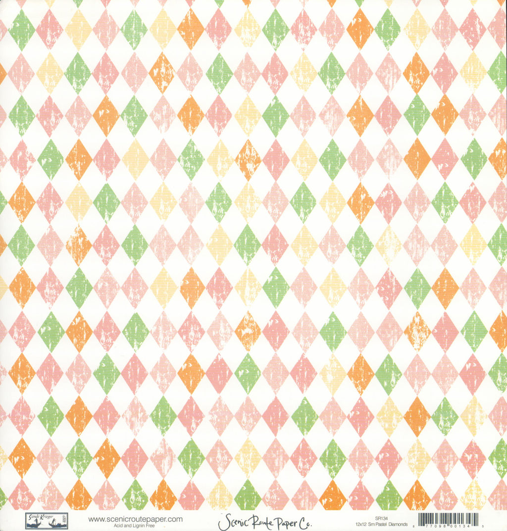 Sm Pastel Diamonds - Lt Yellow Script