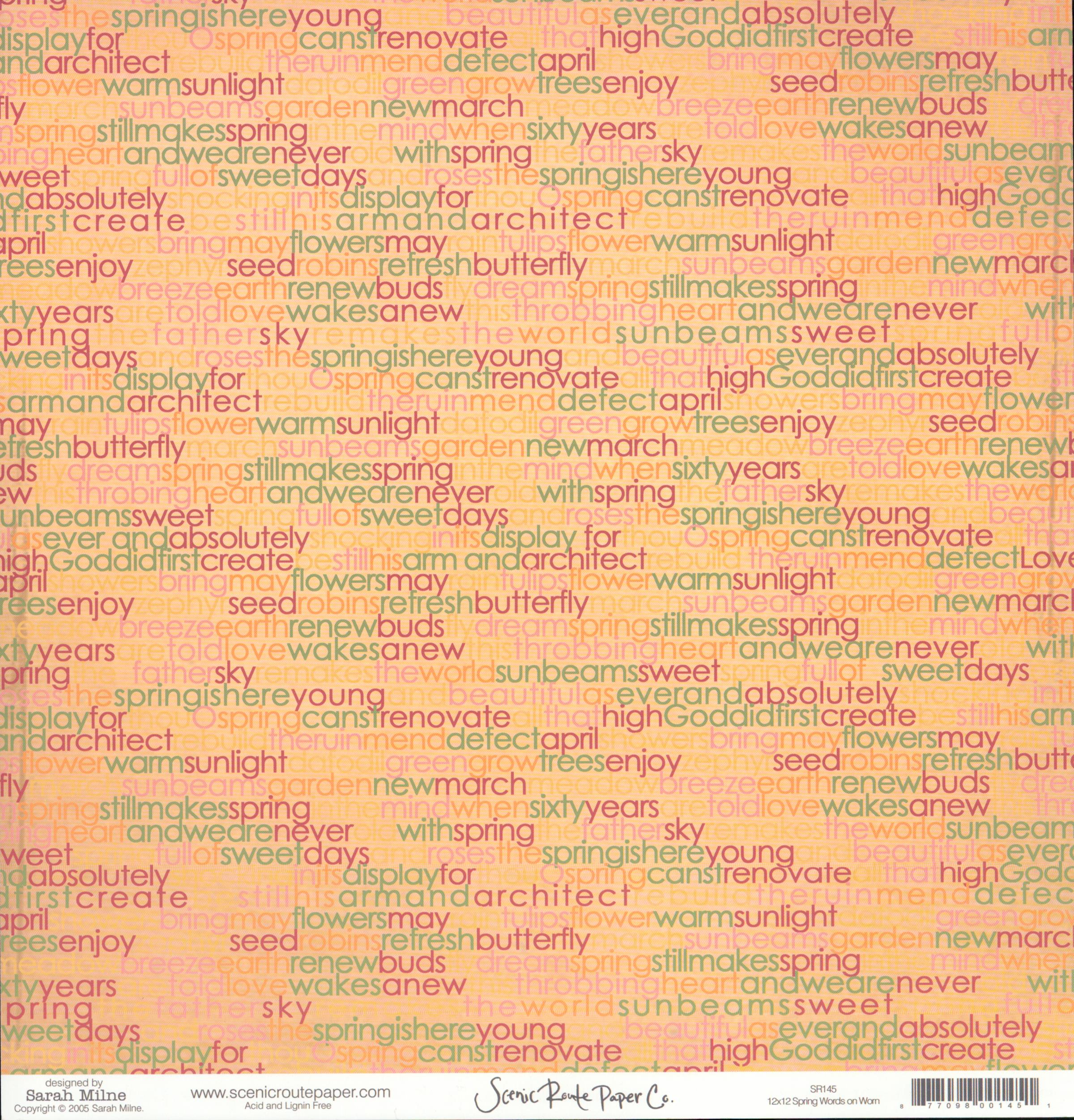 Spring Words on Worn - Red Stripes on Worn