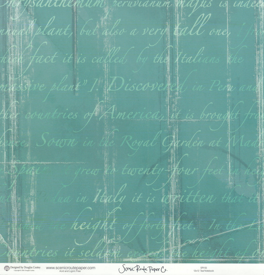 Random Words on Worn - Teal Notebook