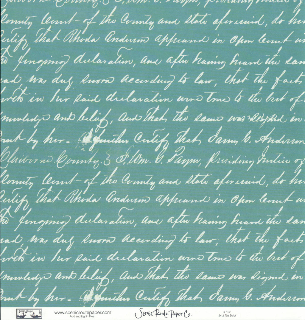 Blue Green Dots - Teal Script