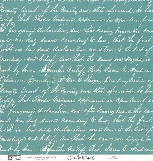 Blue Green Dots - Teal Script