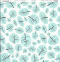 Sassafras Lass Pretty Polly Turquoise Leaves cardstock with dark grey leaf silhouettes on mint-turquoise oval circles on white